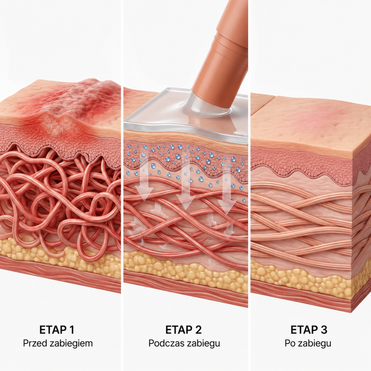 Skin layers — silicone scar repair stages